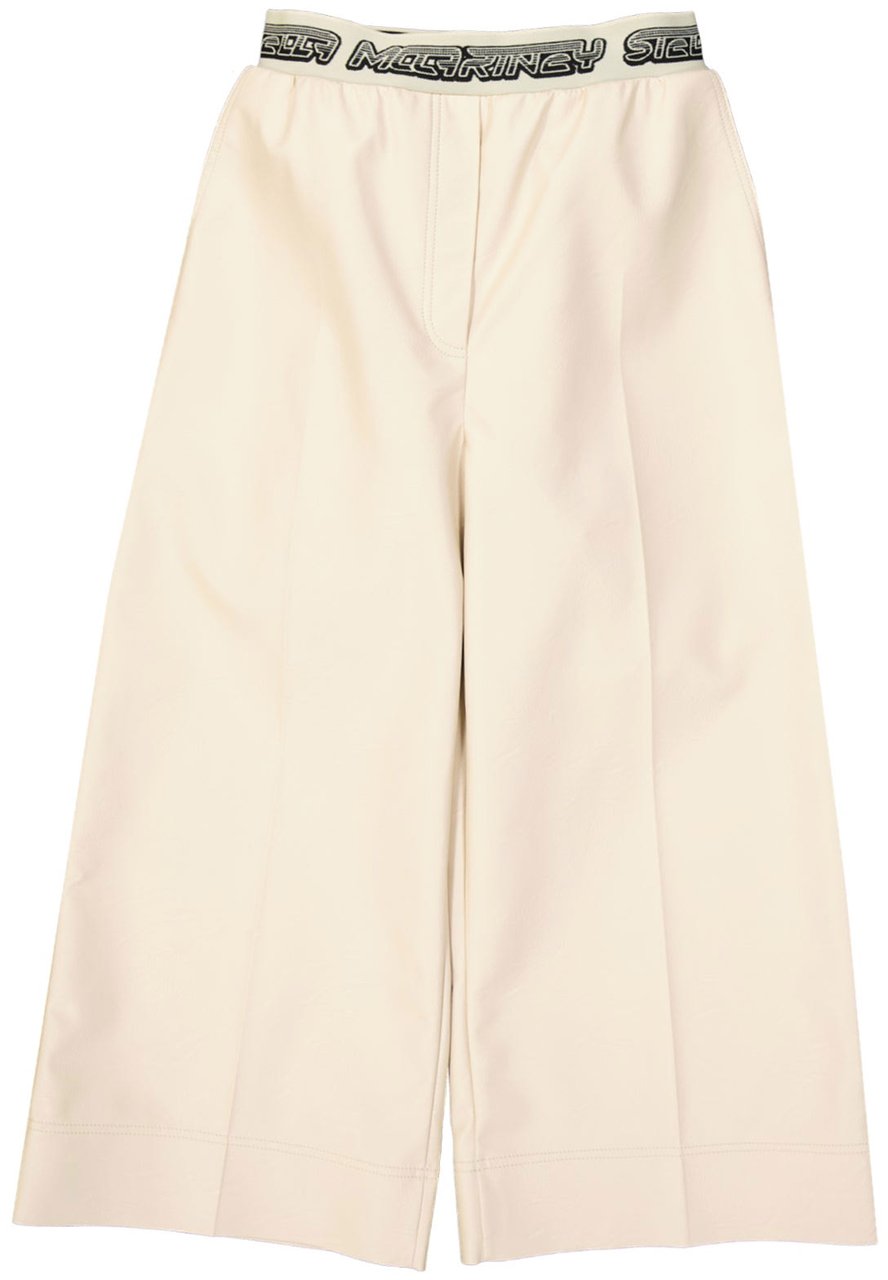 Stella McCartney Stella Mccartney Cropped Logo Pants Beige