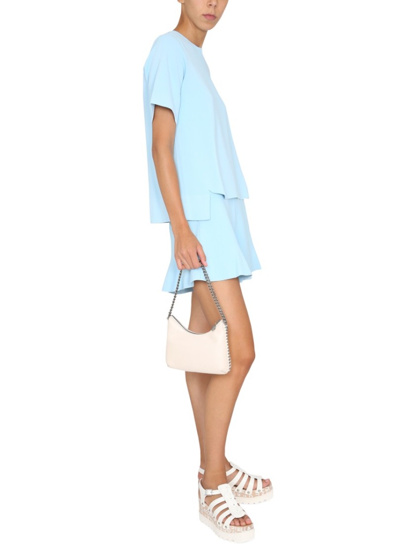 Stella McCartney T-Shirt With Asymmetrical Hemline Blauw