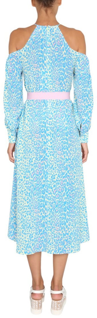 Stella McCartney Midi Dress With Animal Print Blauw