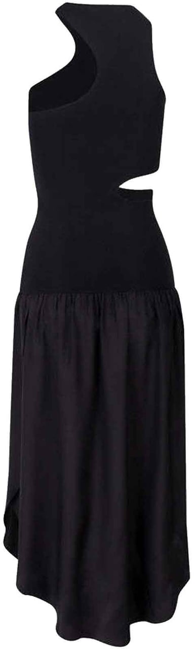 Stella McCartney Stella Mccartney Silk Cut-Out Maxi Dress Zwart
