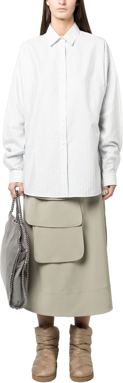 Stella McCartney White Shirt Relaxed Fit Cotton Shirt Wit