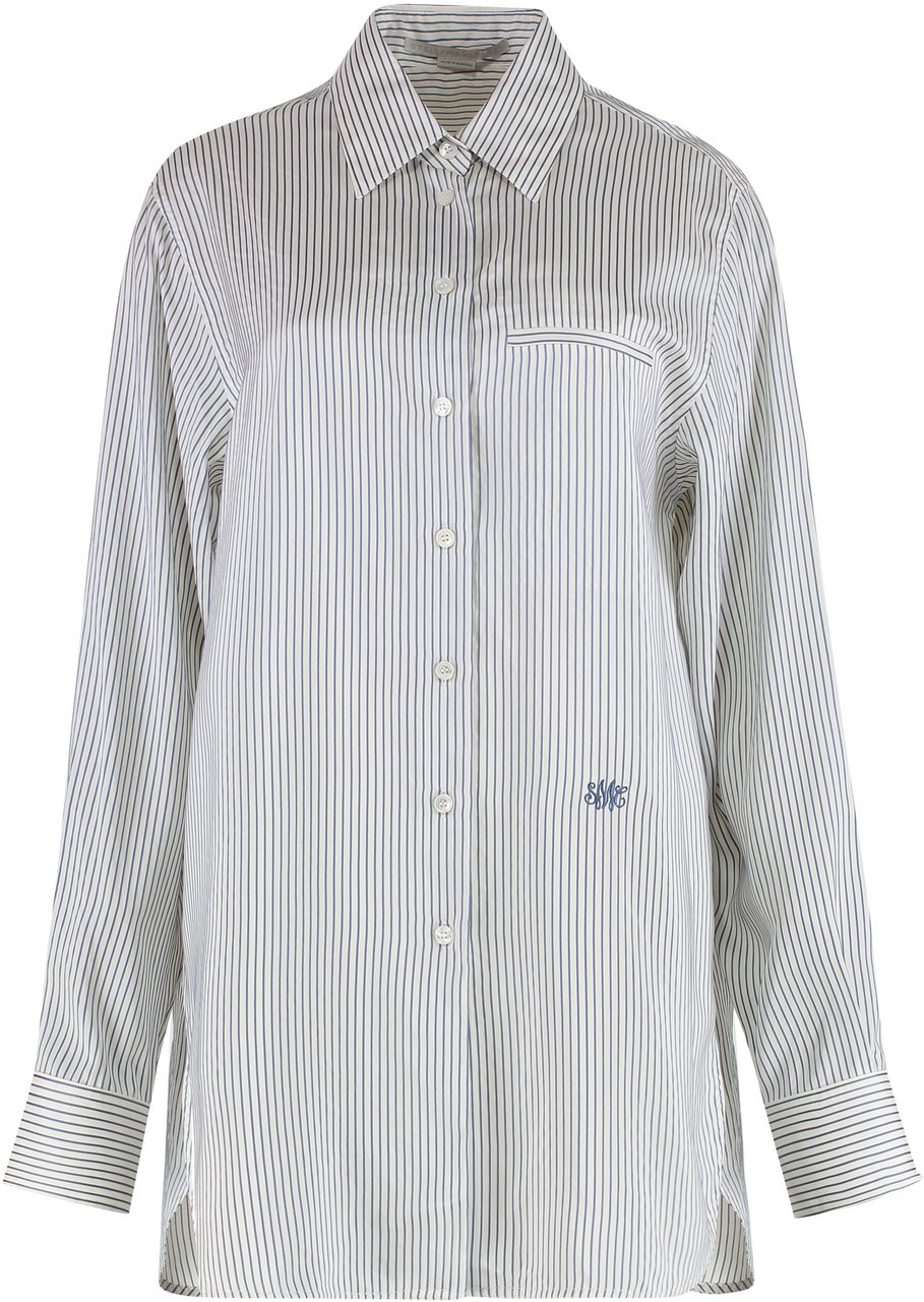 Stella McCartney Striped silk shirt Wit