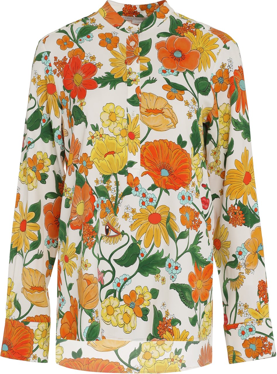 Stella McCartney Printed viscose shirt Oranje