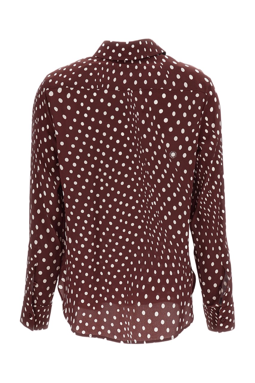 Stella McCartney Bordeaux Polkadots Printed Silk Shirt Maroon