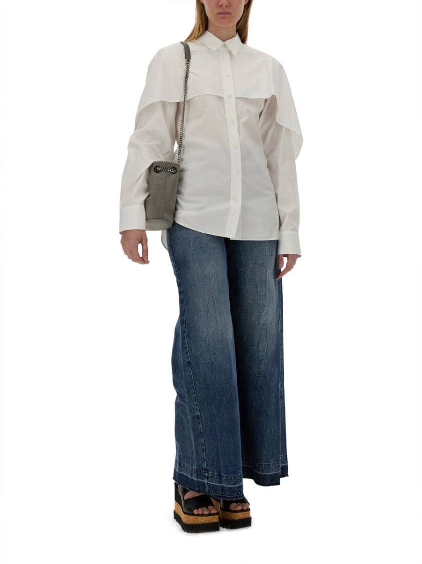 Stella McCartney Shirt With Unique Cape Design And Structured Collar Wit