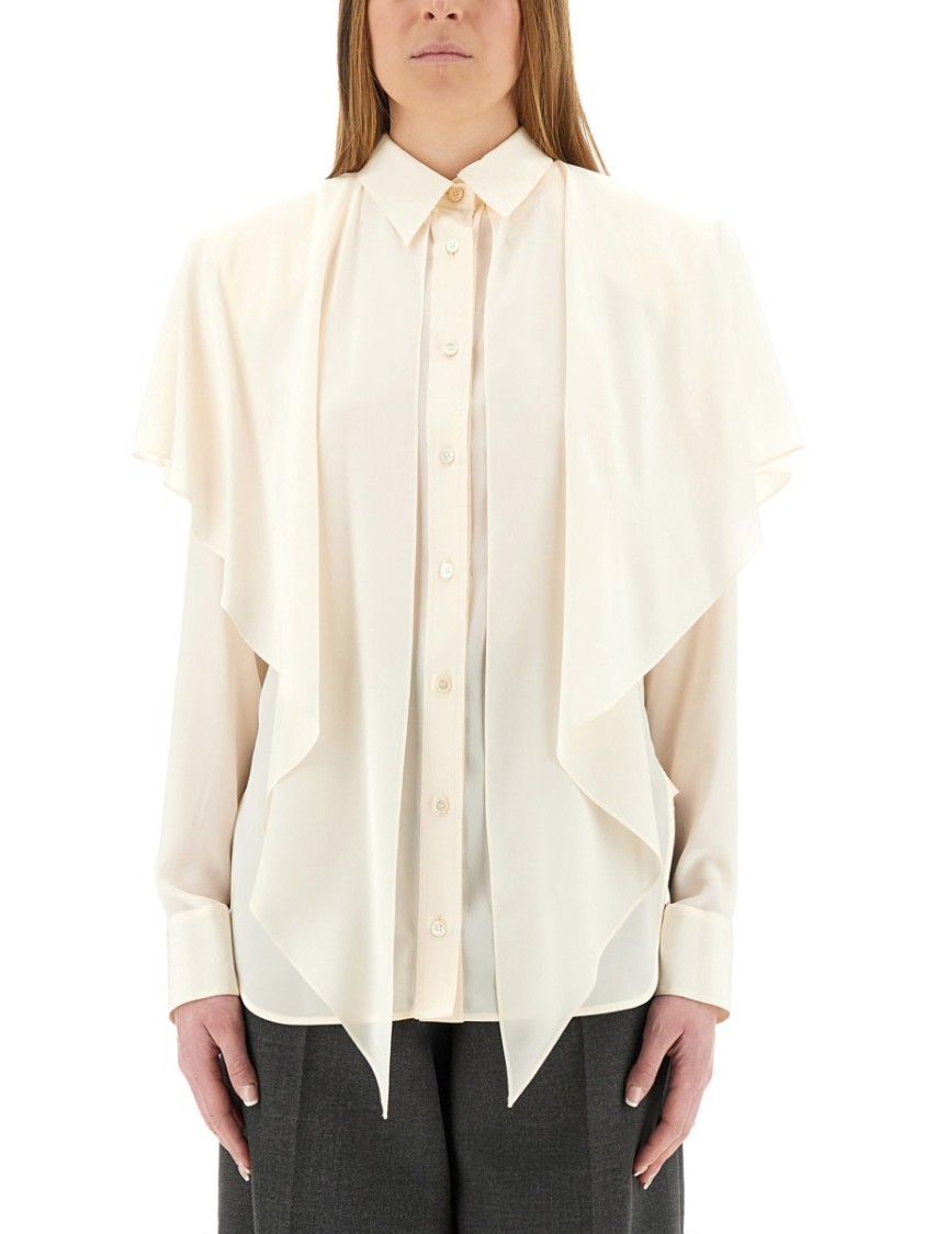 Stella McCartney Semi-Transparent Shirt With Layered Panel Neutraal