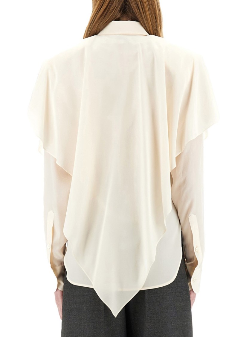Stella McCartney Semi-Transparent Shirt With Layered Panel Neutraal