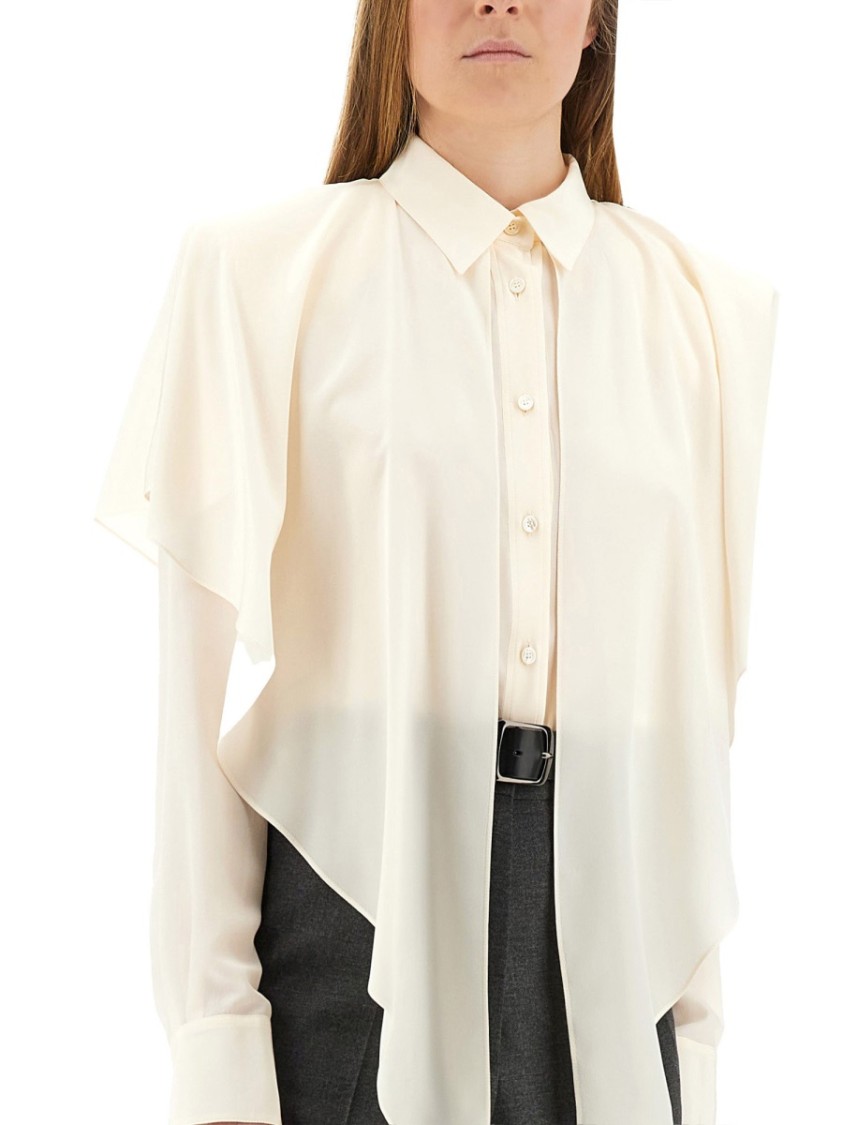 Stella McCartney Semi-Transparent Shirt With Layered Panel Neutraal