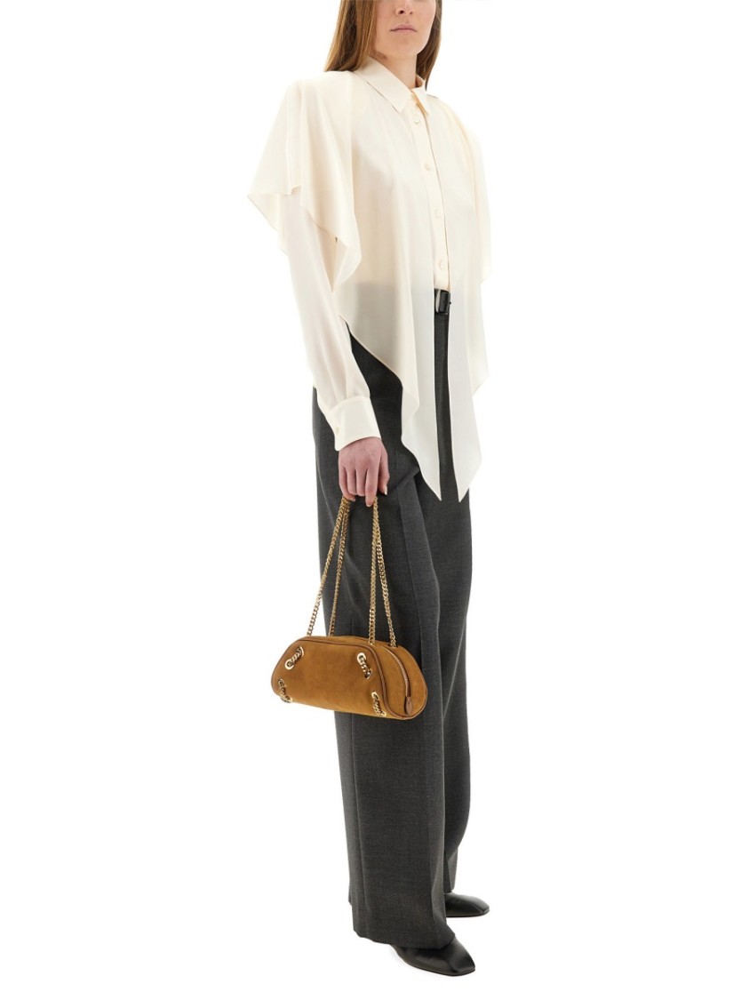 Stella McCartney Semi-Transparent Shirt With Layered Panel Neutraal