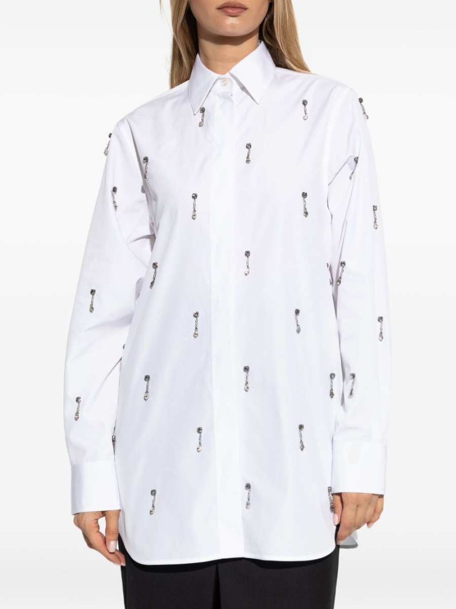 Stella McCartney Cotton Crystal Embellished Shirt Wit