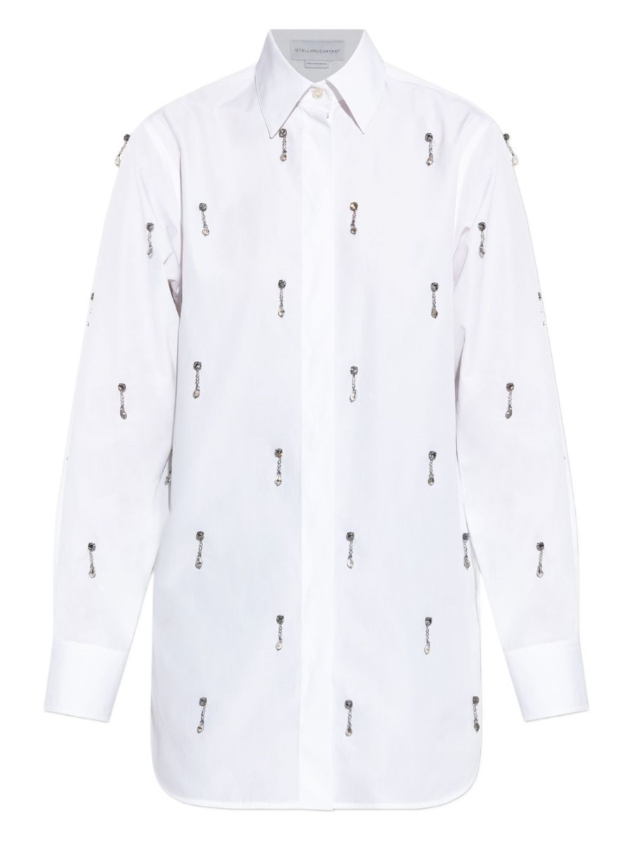 Stella McCartney Cotton Crystal Embellished Shirt Wit