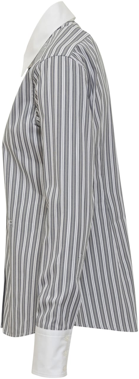 Stella McCartney Camicia a Righe con Colletto a Contrasto Lichtgrijs
