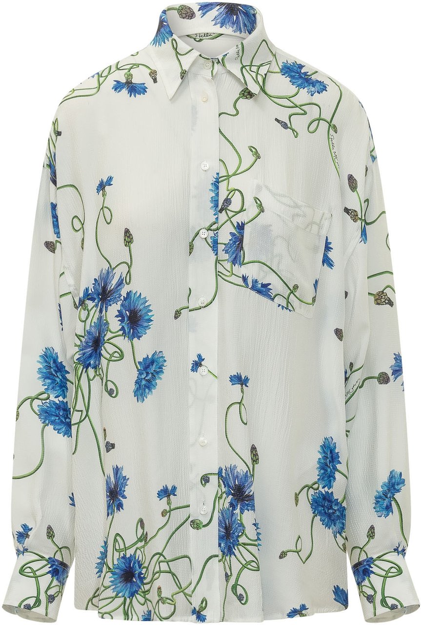 Stella McCartney Camicia a Fiori con Tasca sul Petto Wit