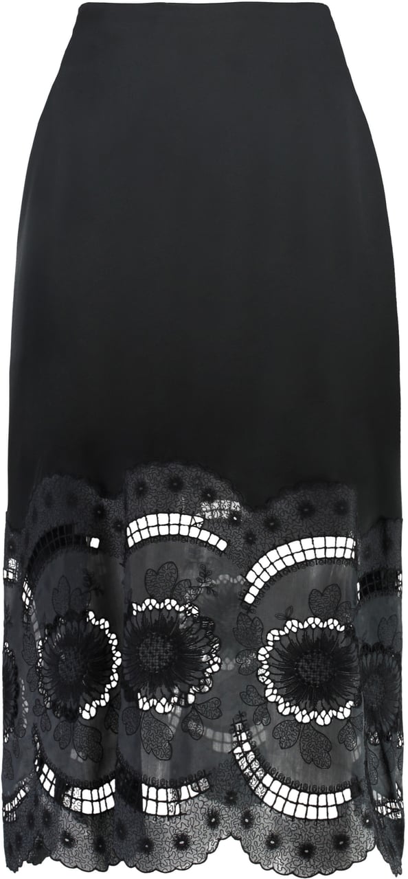 Stella McCartney Satin midi skirt Zwart
