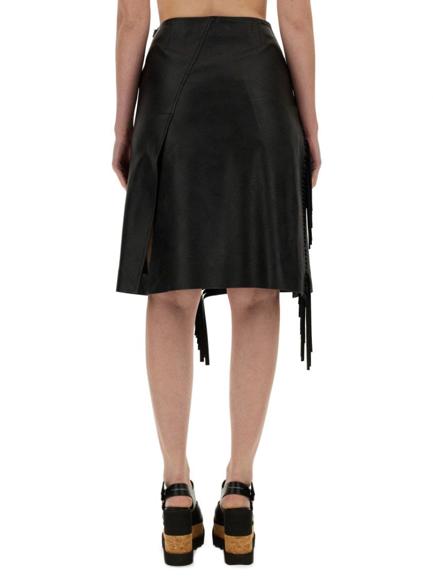 Stella McCartney Black Fringed Skirt Zwart