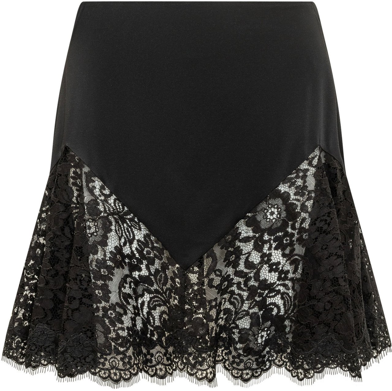 Stella McCartney Gonna con Inserto in Pizzo Zwart