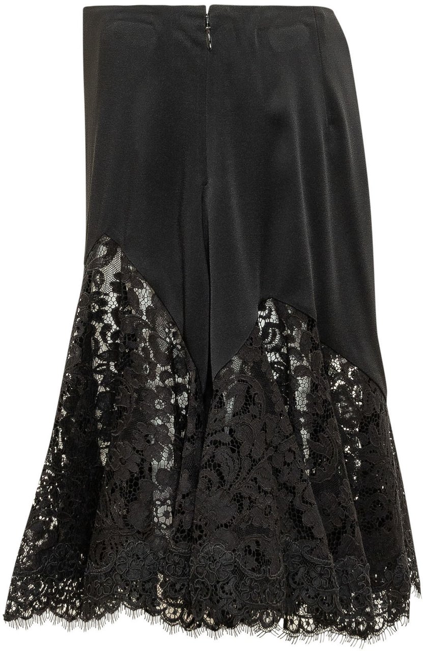 Stella McCartney Gonna con Inserto in Pizzo Zwart