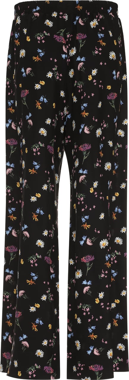 Stella McCartney Printed silk pants Zwart
