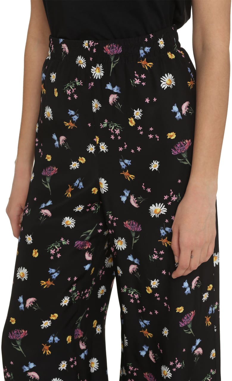 Stella McCartney Printed silk pants Zwart