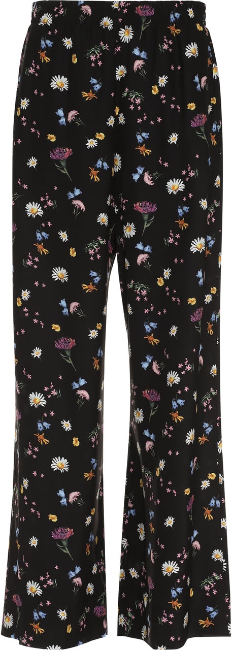 Stella McCartney Printed silk pants Zwart
