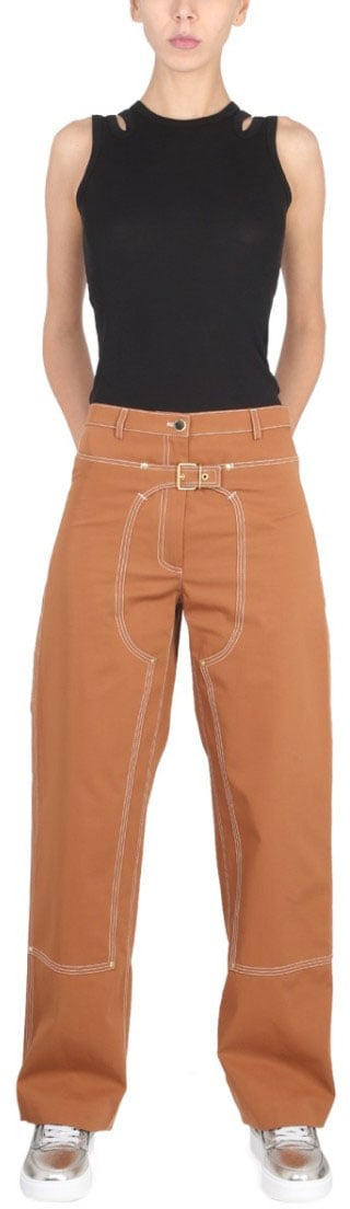Stella McCartney Wide-Leg Pants With Buckle Detail Bruin