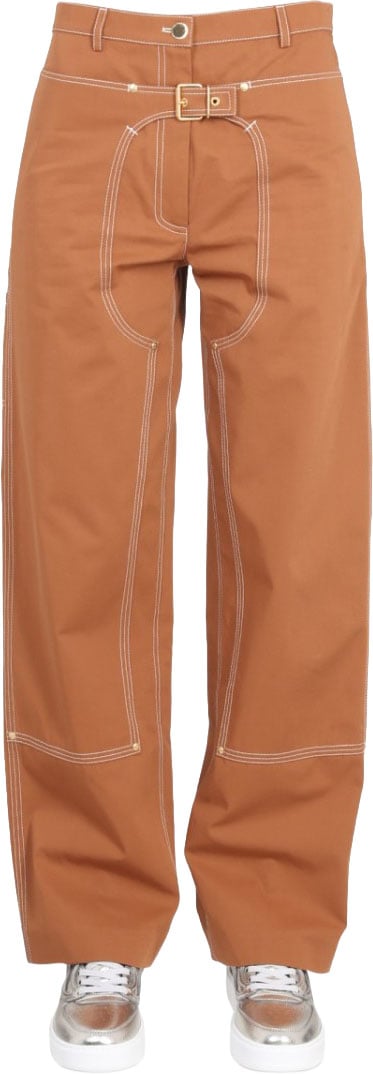 Stella McCartney Wide-Leg Pants With Buckle Detail Bruin