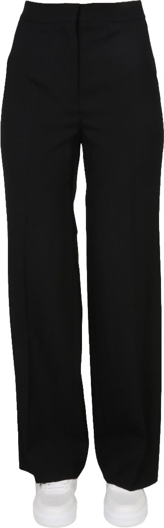 Stella McCartney High-Waisted Black Wide-Leg Pants Zwart