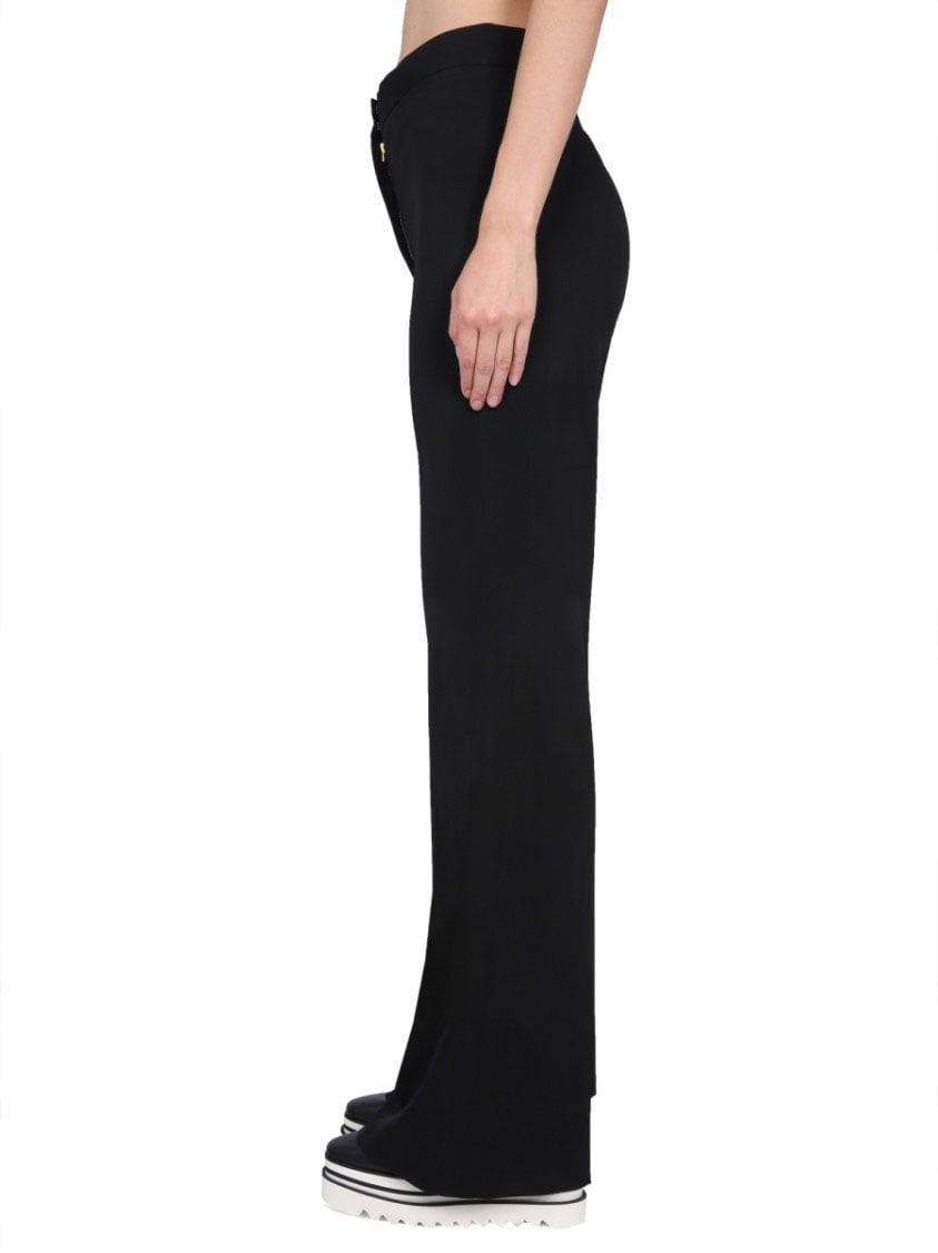 Stella McCartney Wide-Legged Tailored Pants With Zipper And Hook Closure Zwart