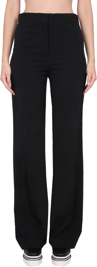 Stella McCartney Wide-Legged Tailored Pants With Zipper And Hook Closure Zwart