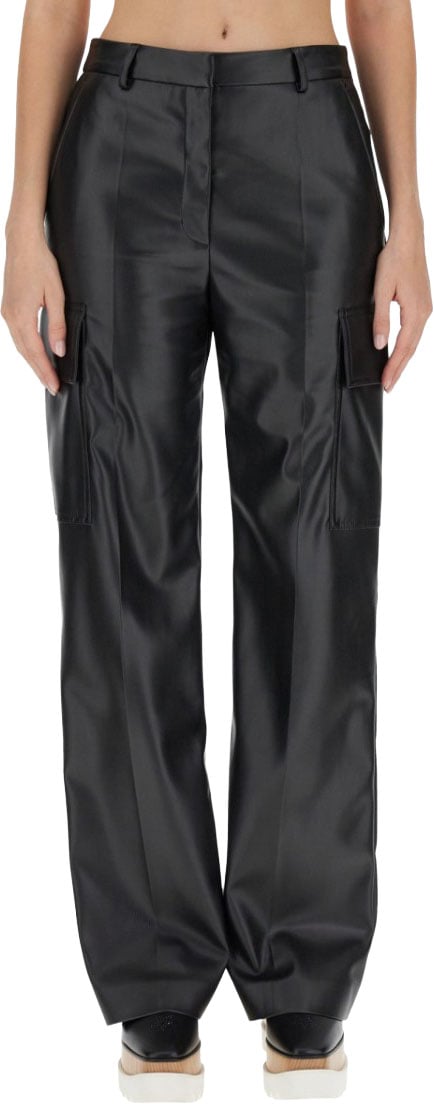 Stella McCartney Tailored Black Cargo Pants With Utility Pockets Zwart