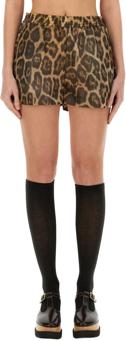 Stella McCartney Animal Print Shorts With Relaxed Fit Divers