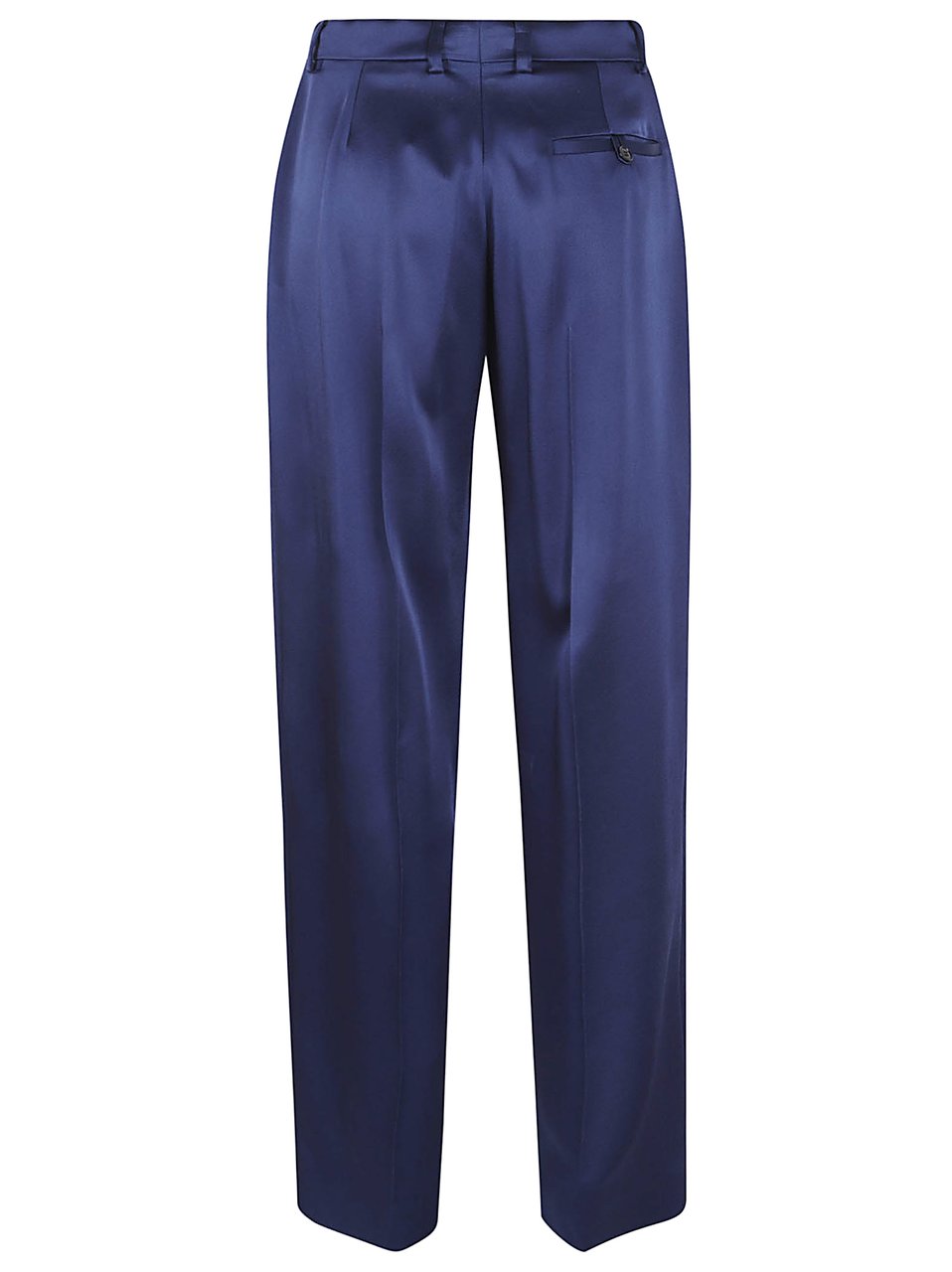 Stella McCartney Dropped Waist Satin Wide-Leg Trousers Blauw
