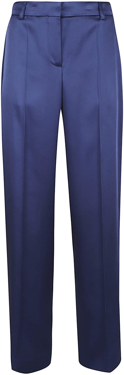 STELLA McCARTNEY Satin Dropped Waist Straight Wide Leg Lichtblauw