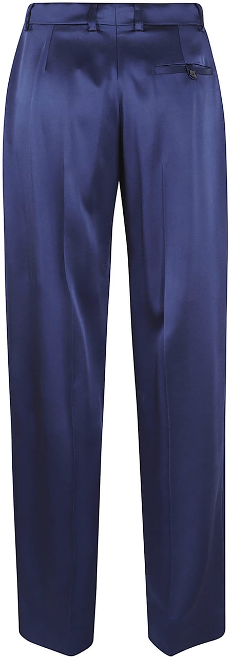 STELLA McCARTNEY Satin Dropped Waist Straight Wide Leg Lichtblauw
