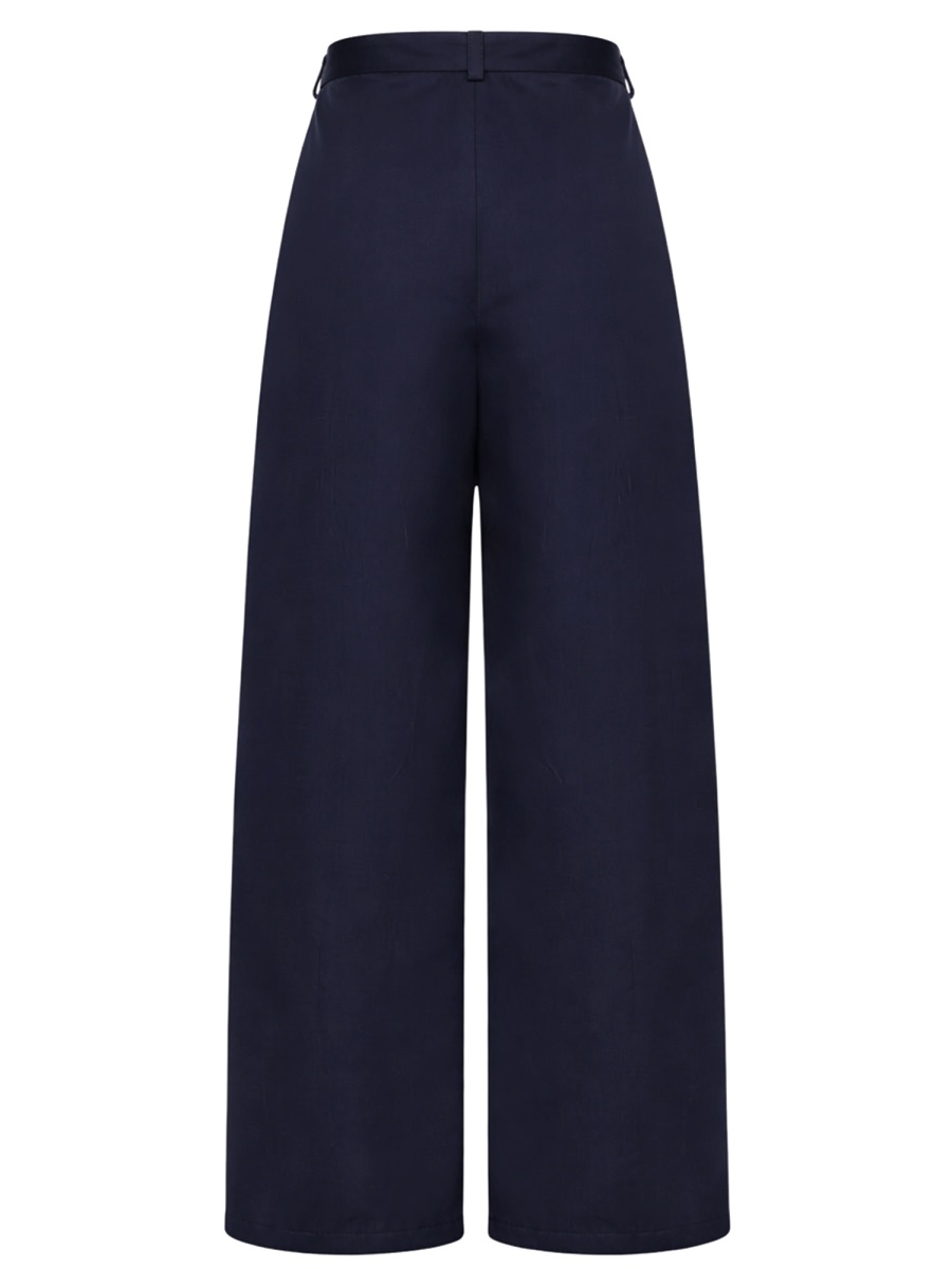 Stella McCartney High-Waist Wide-Leg Cotton Cargo Pants Zwart