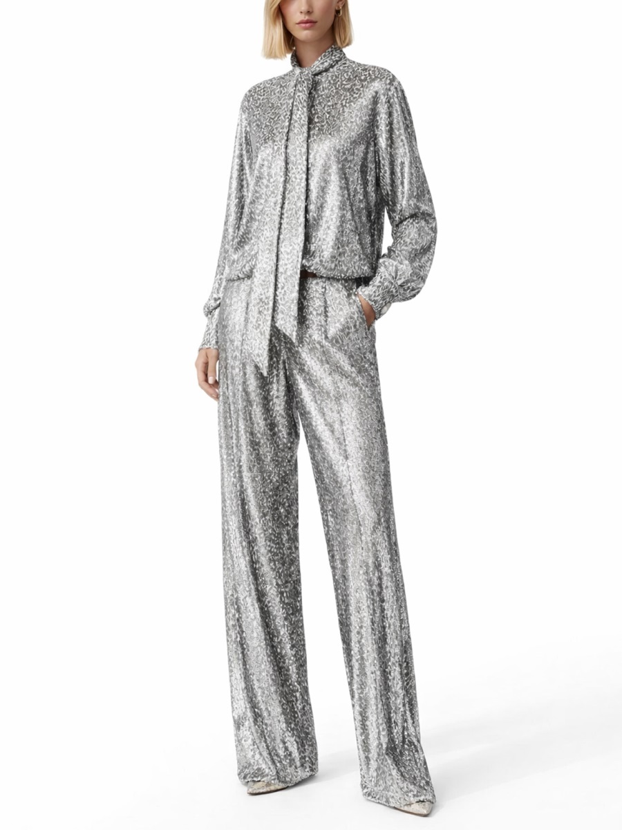 Stella McCartney Fil Coupe Shimmering Pants Grijs