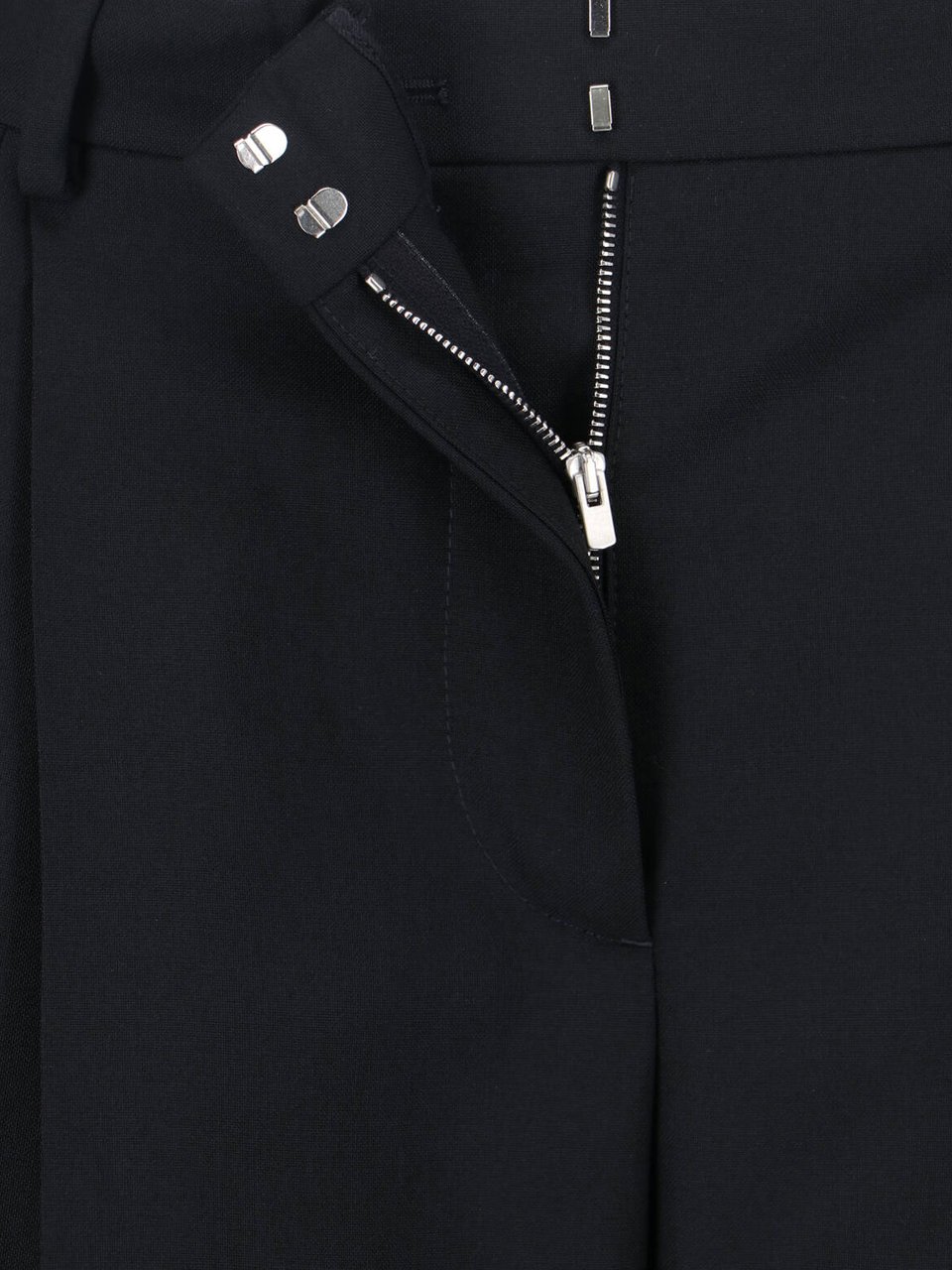 Stella McCartney Black Tailored Wool Satin Stripe Trousers Zwart