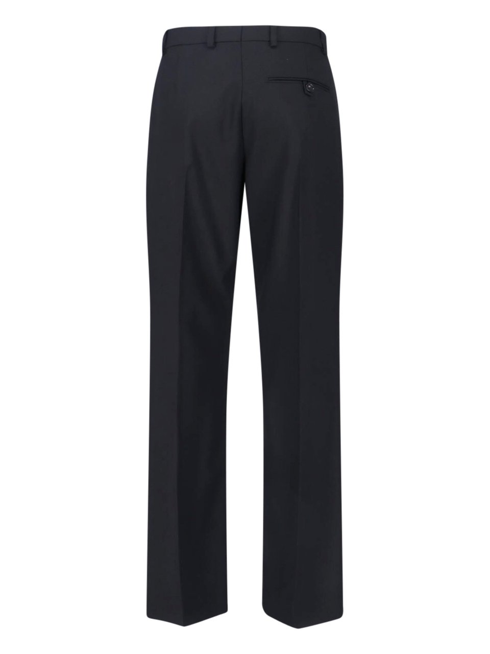 Stella McCartney Black Tailored Wool Satin Stripe Trousers Zwart