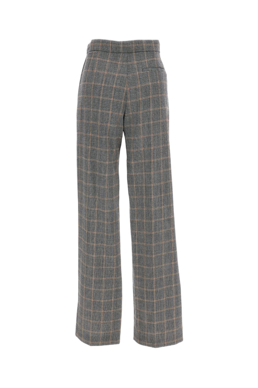 Stella McCartney Checked Wool Straight-Leg Trousers With Tailored Mid-Rise Fit Grijs