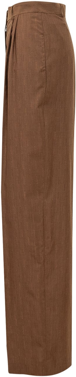 Stella McCartney Pantaloni a Pieghe con Gamba Ampia Bruin