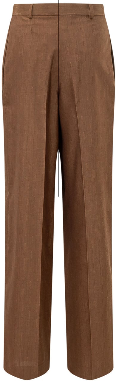 Stella McCartney Pantaloni a Pieghe con Gamba Ampia Bruin