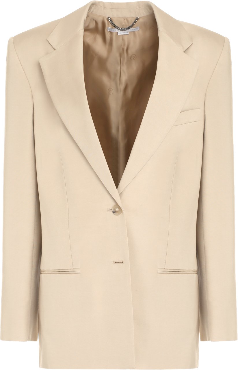 Stella McCartney Single-breasted two-button jacket Neutraal