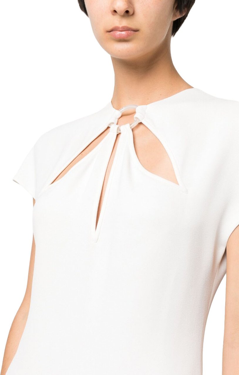 Stella McCartney White Dress Minimalist Cut-Out Mini Dress Wit