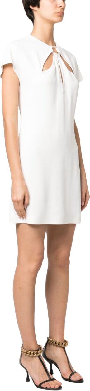 Stella McCartney White Dress Minimalist Cut-Out Mini Dress Wit