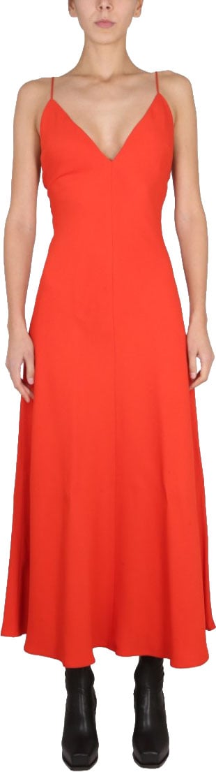 Stella McCartney Maxi V-Neck Dress Rood