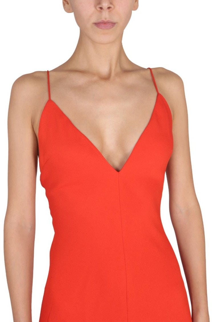 Stella McCartney Maxi V-Neck Dress Rood