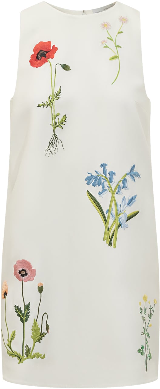 Stella McCartney Abito Senza Maniche con Ricami Floreali Wit