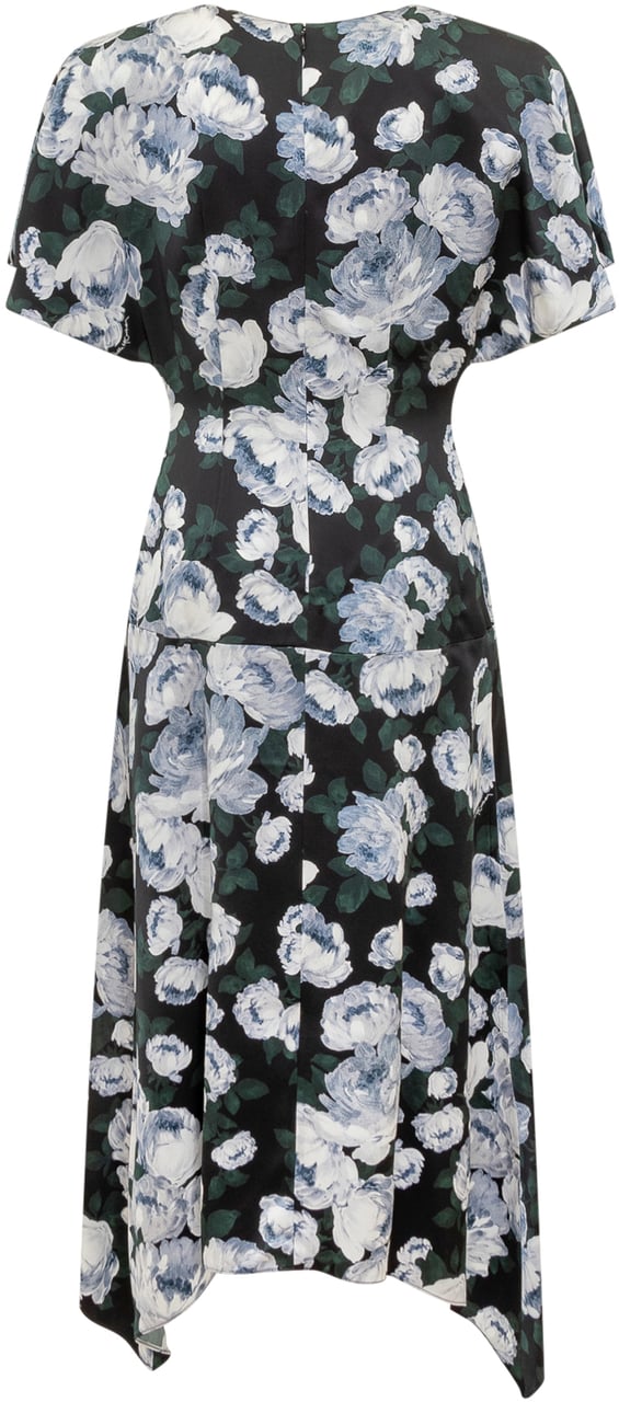 Stella McCartney Abito Midi Floreale Asimmetrico Zwart