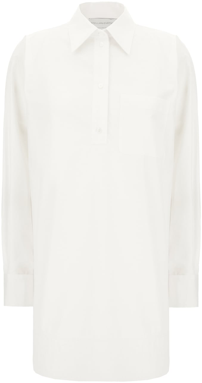 Stella Mccartney Embroidered cotton shirt dress Wit