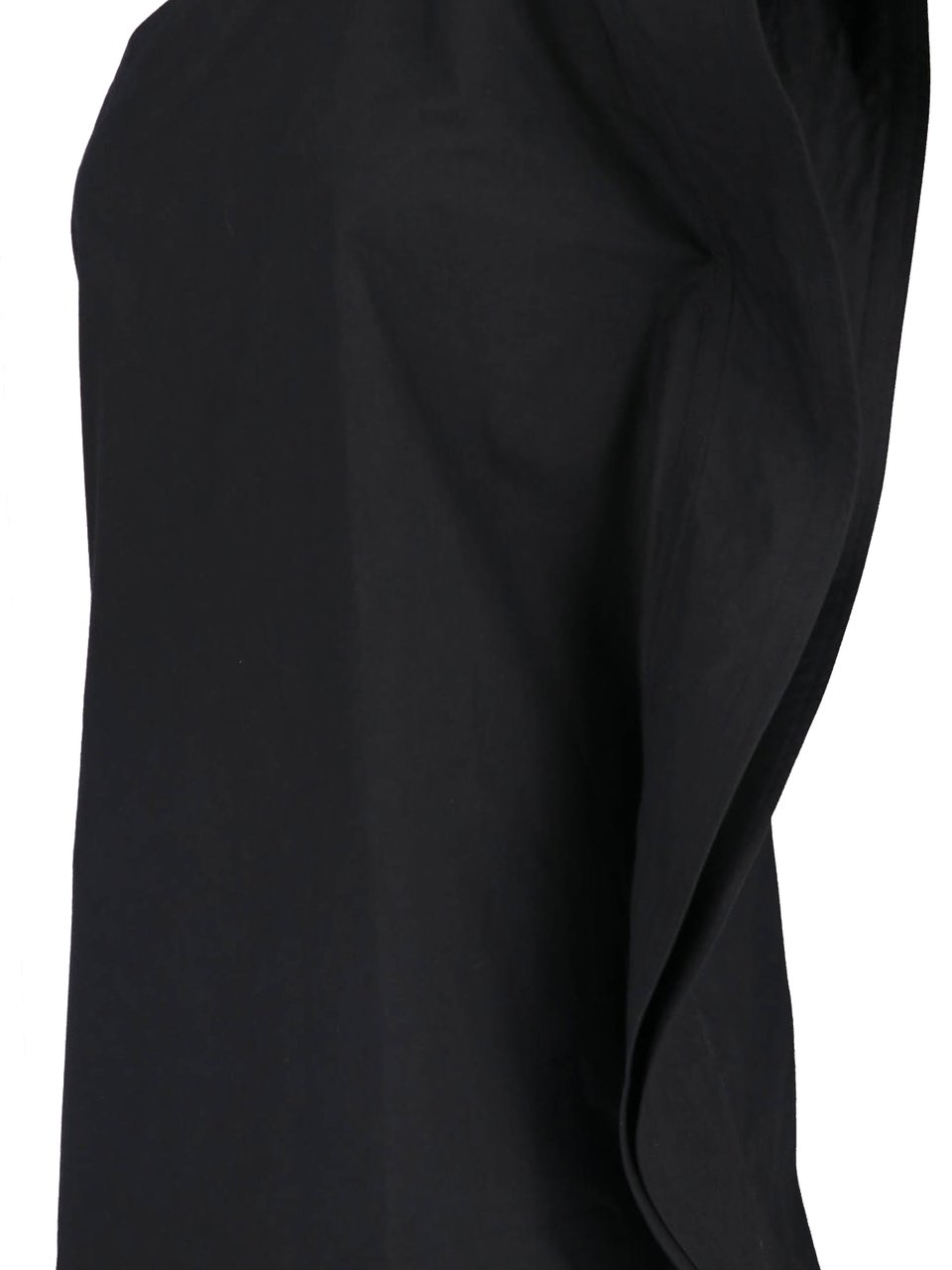 Stella McCartney Black Asymmetrical One-Shoulder Cotton Dress Zwart